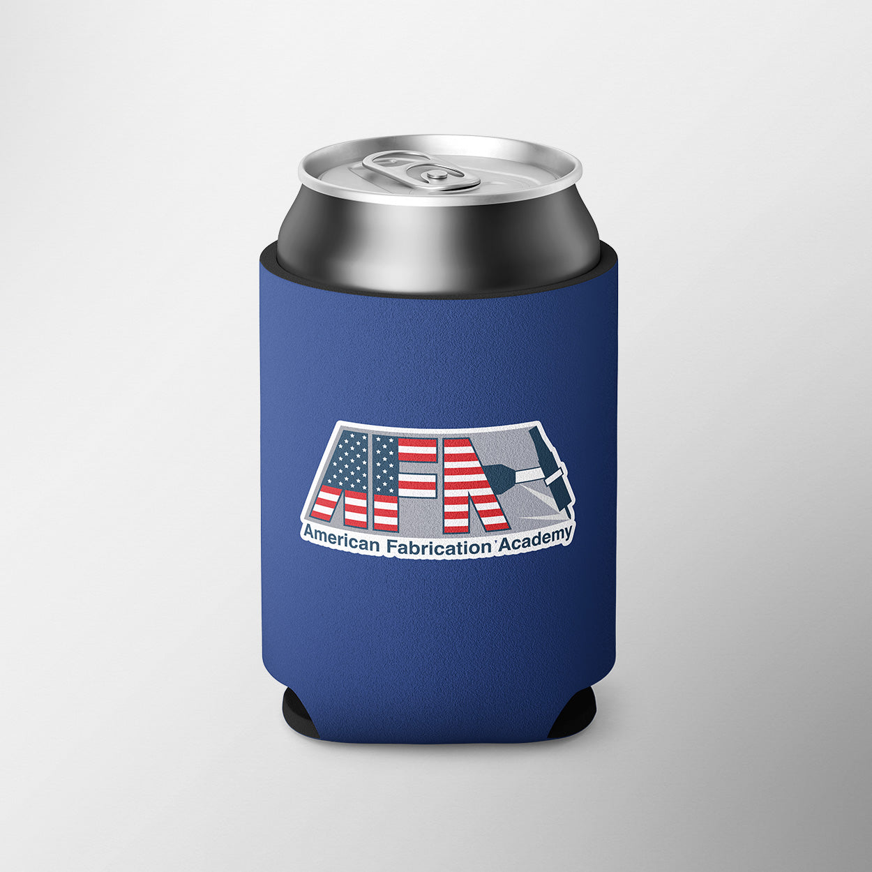 navy can cooler with afa logo