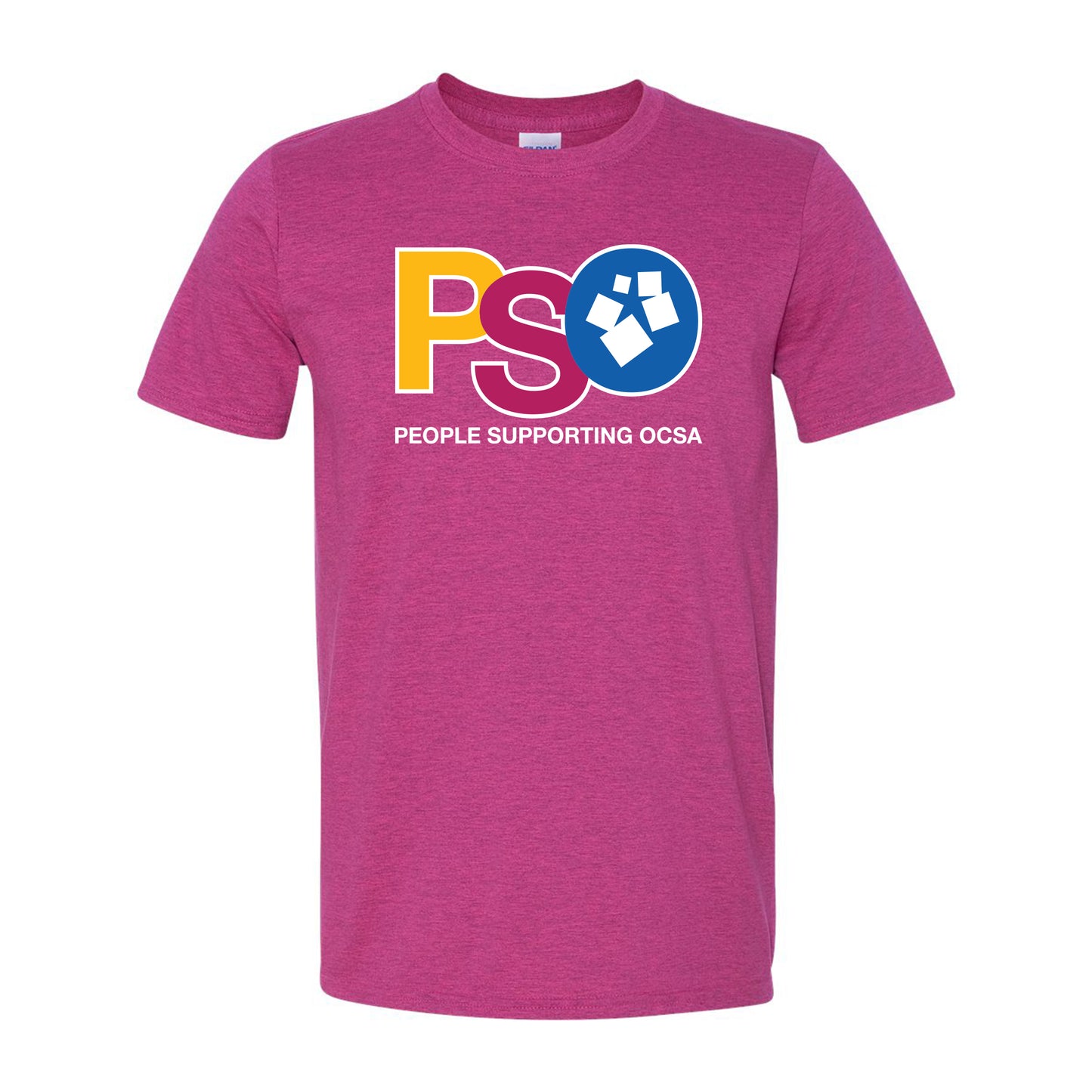 Pink polo with PSO logo on chest