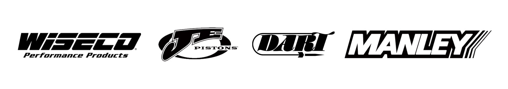 Black client logos - Wiseco - JE Pistons - Dart - Manley