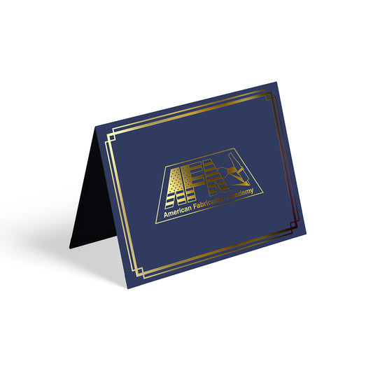 golf foil on navy paper of afa logo