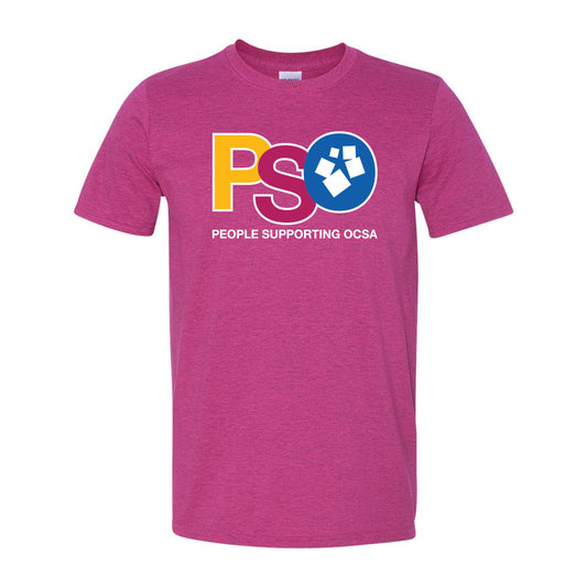 Pink polo with PSO logo on chest